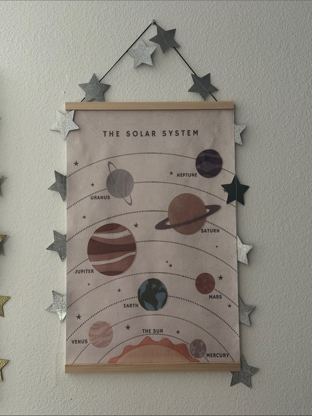 Solar System Wall Art Print - Neutral Earth Tones for Kids Rooms